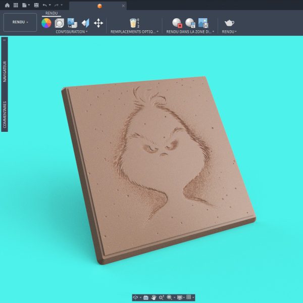 cadre rendu Tablette gravure Grinch