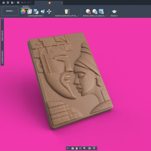 Tablette visages Tablette Bas Relief Visages